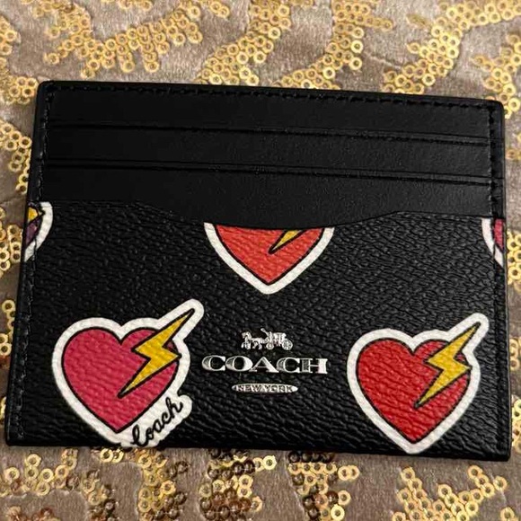 Coach Heart Bolt ID Card Case Holder - Picture 1 of 3